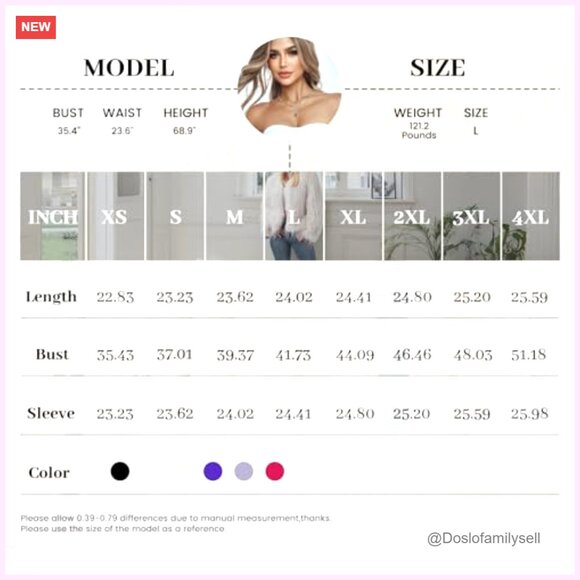 Plus Size Faux Fur Jacket Winter Coat Long Sleeve with Pockets - Picture 4 of 6